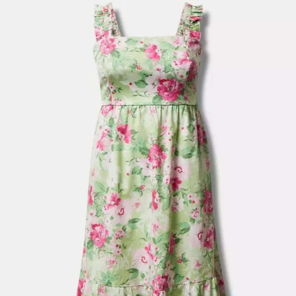 Torrid Mini Poplin Tiered Ruffle Strap Dress Size 5/5X/28 NWT - Picture 4 of 10